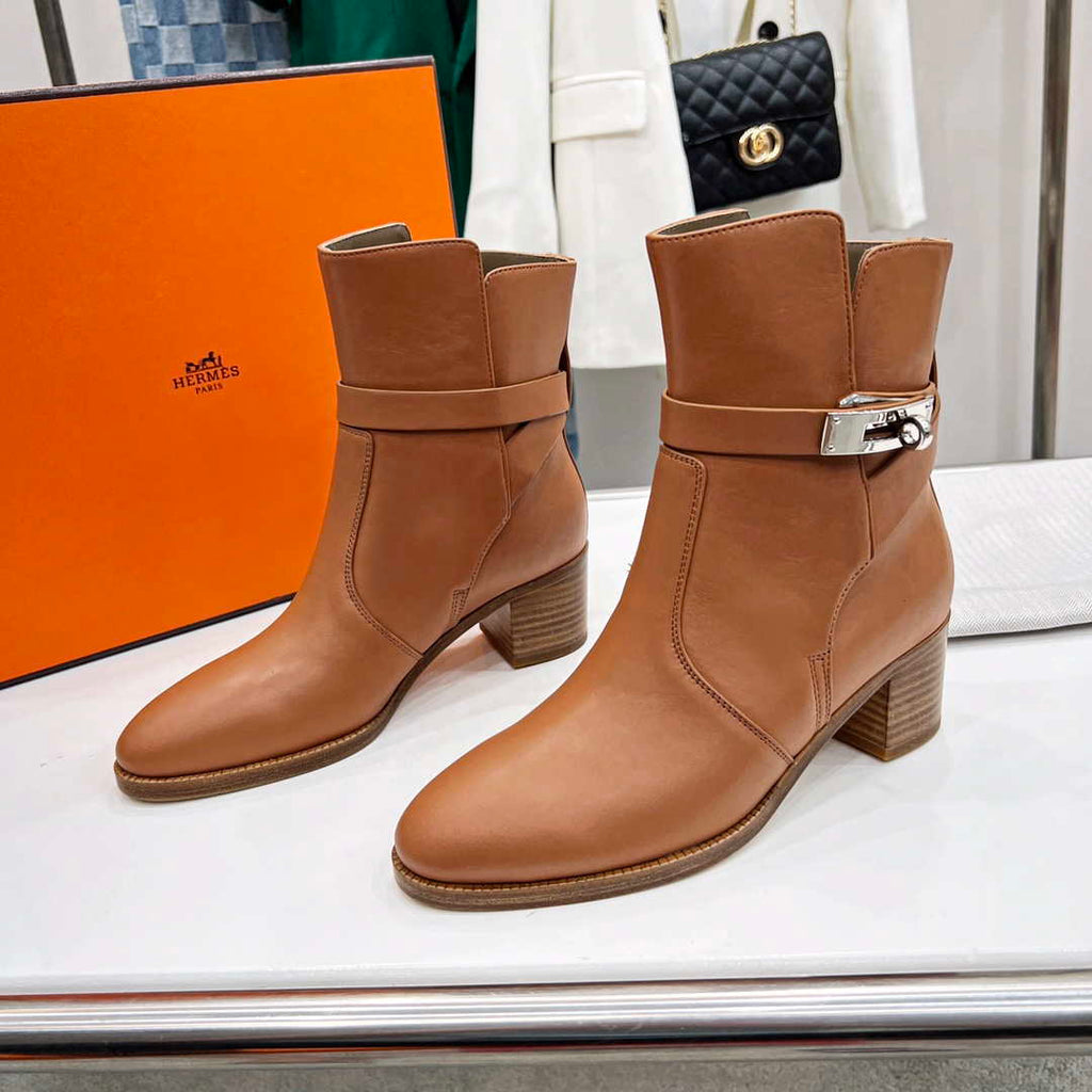 Hermes H222092Z A3360 Frenchie 50 ankle boot Brown