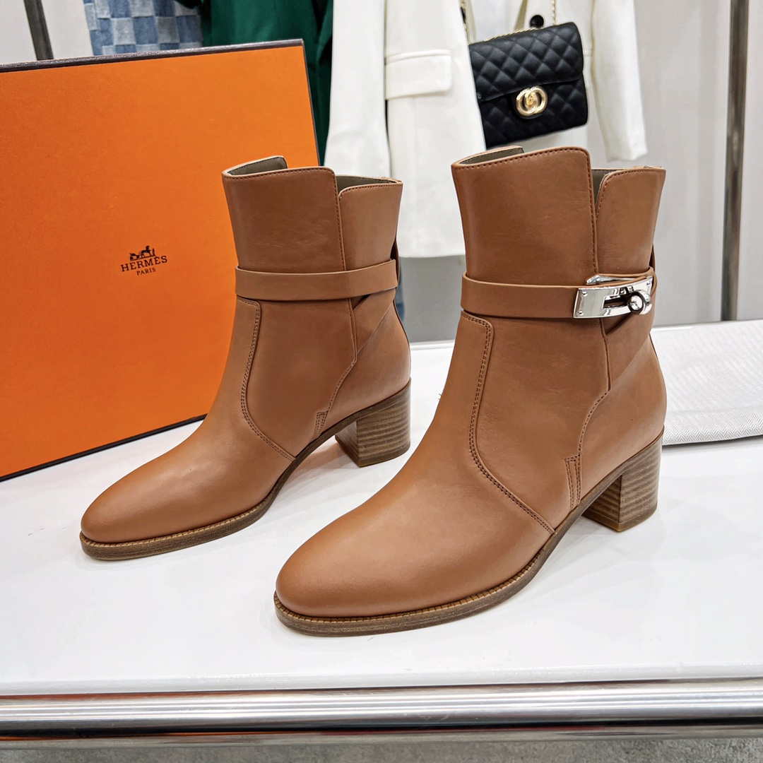 Hermes H222092Z A3360 Frenchie 50 ankle boot Brown