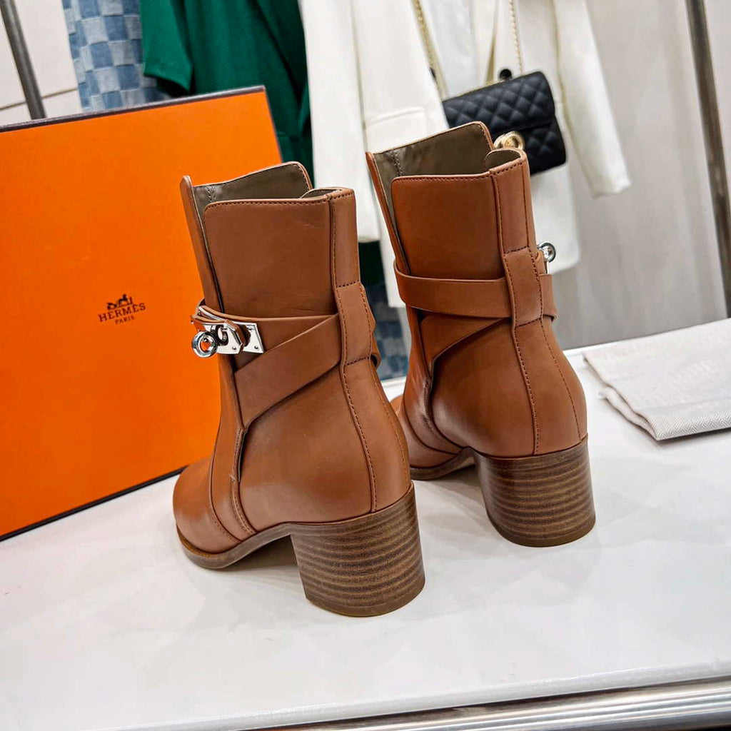 Hermes H222092Z A3360 Frenchie 50 ankle boot Brown