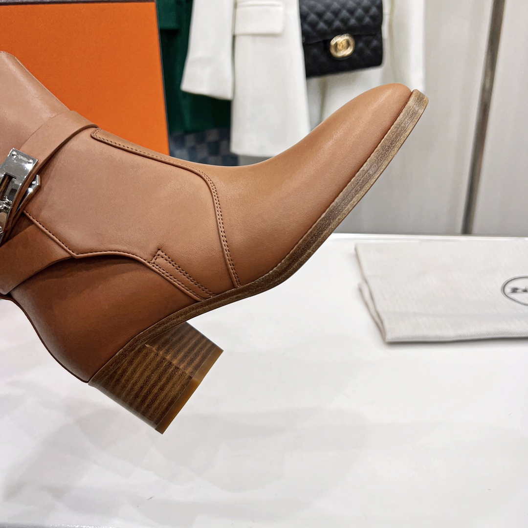 Hermes H222092Z A3360 Frenchie 50 ankle boot Brown