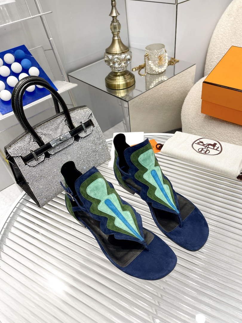 Hermes H231201Z Suede Goatskin Garden Sandal H33580 - 34 - View 1