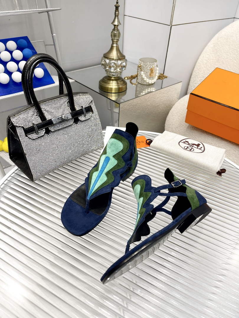 Hermes H231201Z Suede Goatskin Garden Sandal H33580