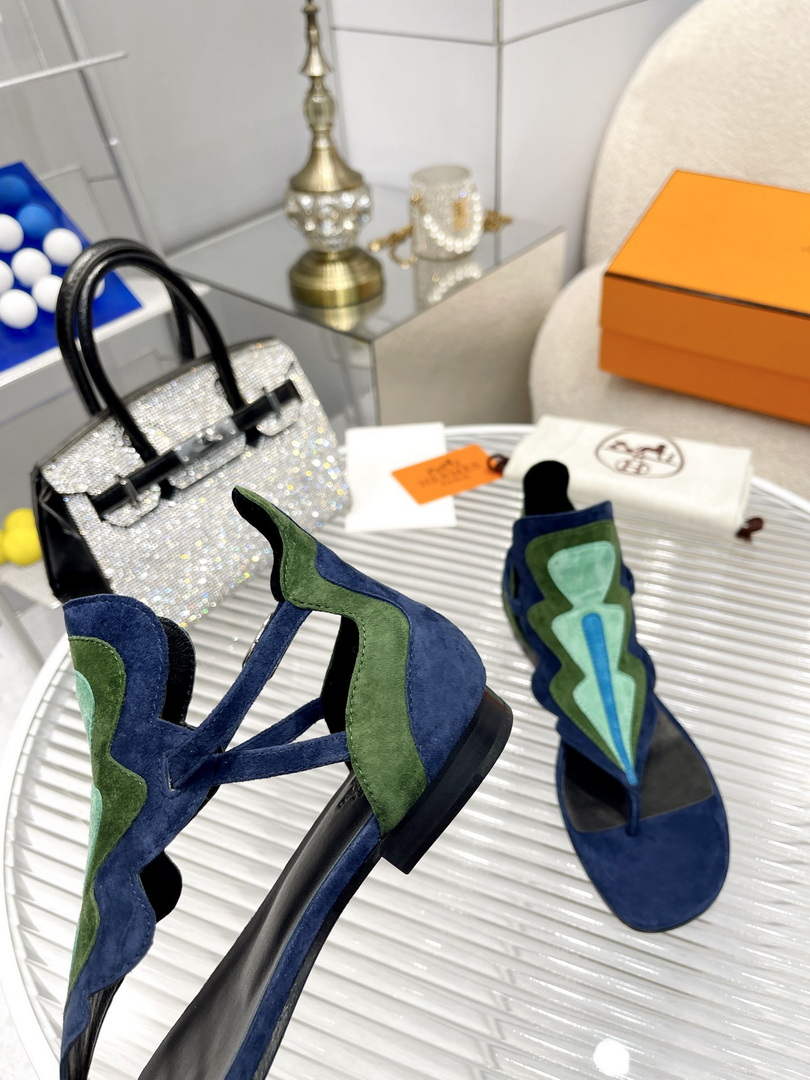 Hermes H231201Z Suede Goatskin Garden Sandal H33580