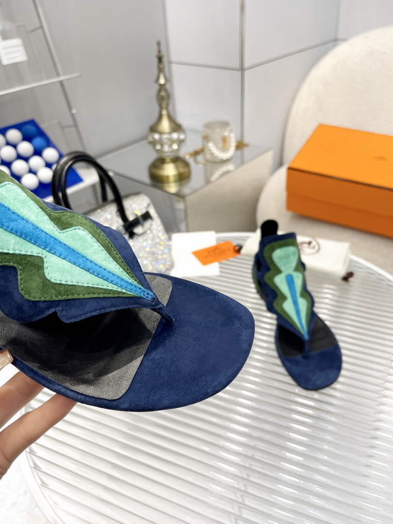 Hermes H231201Z Suede Goatskin Garden Sandal H33580