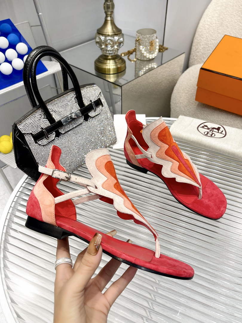 Hermes H231201Z Suede Goatskin Garden Sandal H33581
