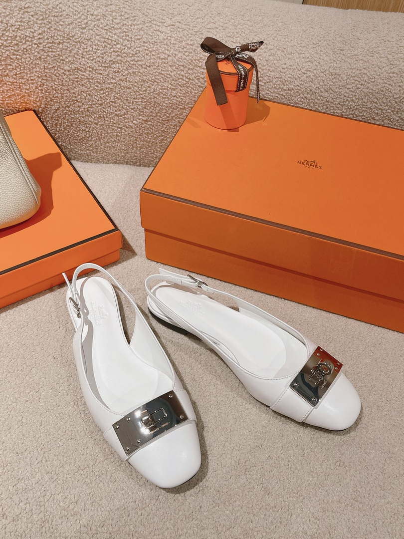 Hermes H241158Zv1D360 Innocente Slingback Shoes H990020 - Euro 35=US 4 - View 1