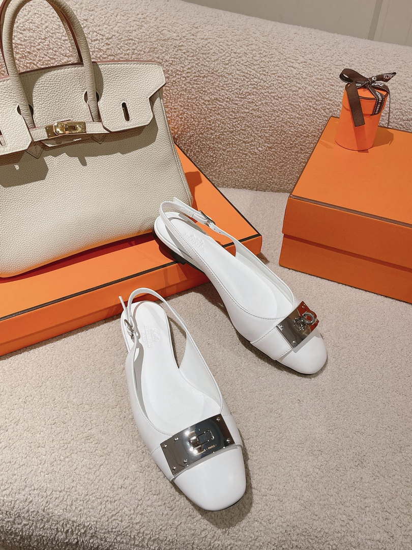 Hermes H241158Zv1D360 Innocente Slingback Shoes H990020 - Euro 35=US 4 - View 9