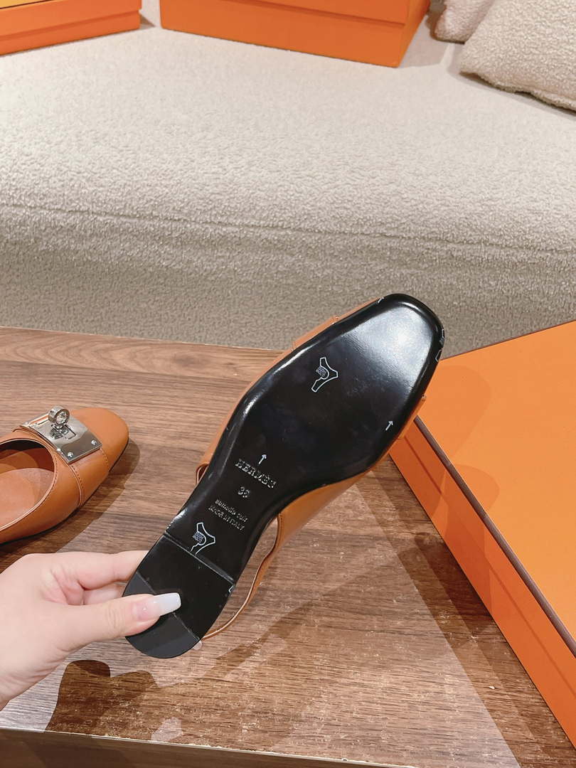 Hermes H241158Zv1D360 Innocente Slingback Shoes H990021 - Euro 35=US 4 - View 9