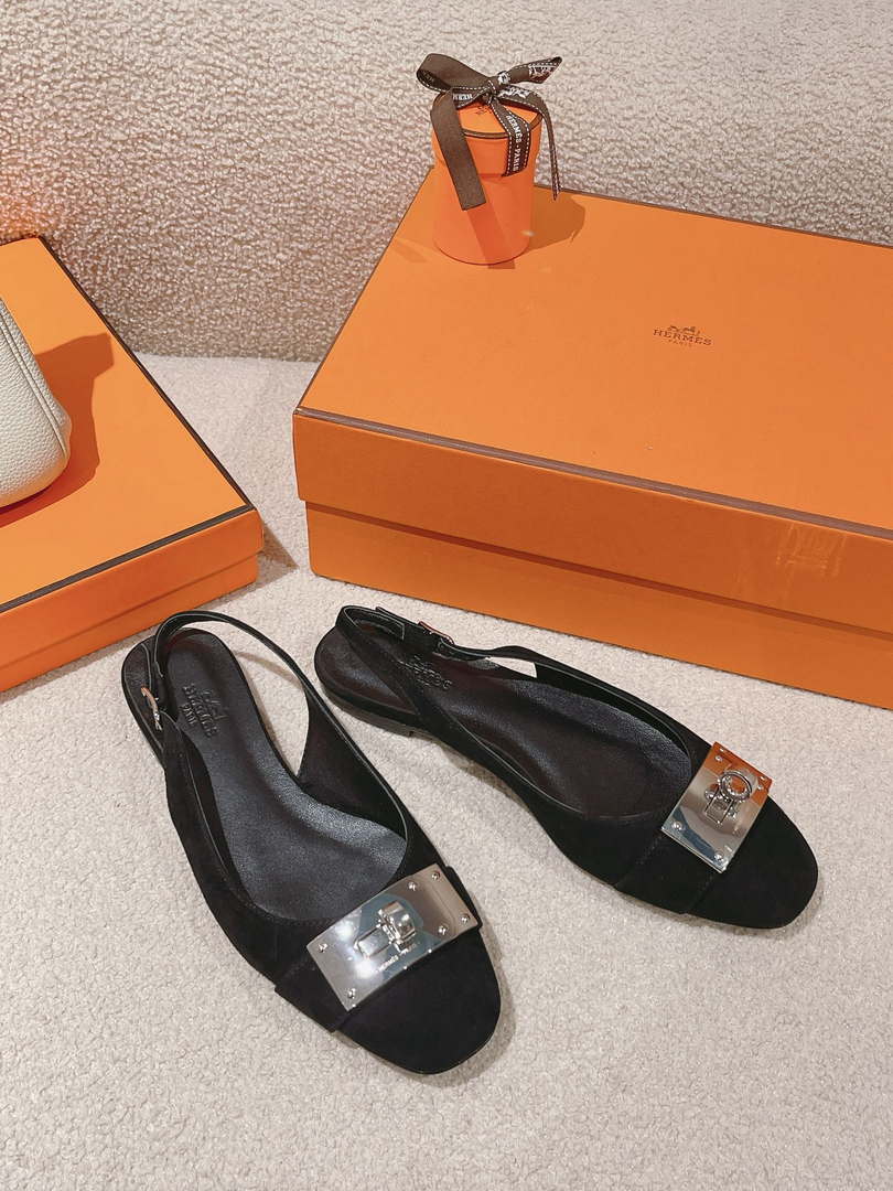 Hermes H241158Zv1D360 Innocente Slingback Shoes H990022 - Euro 35=US 4 - View 1
