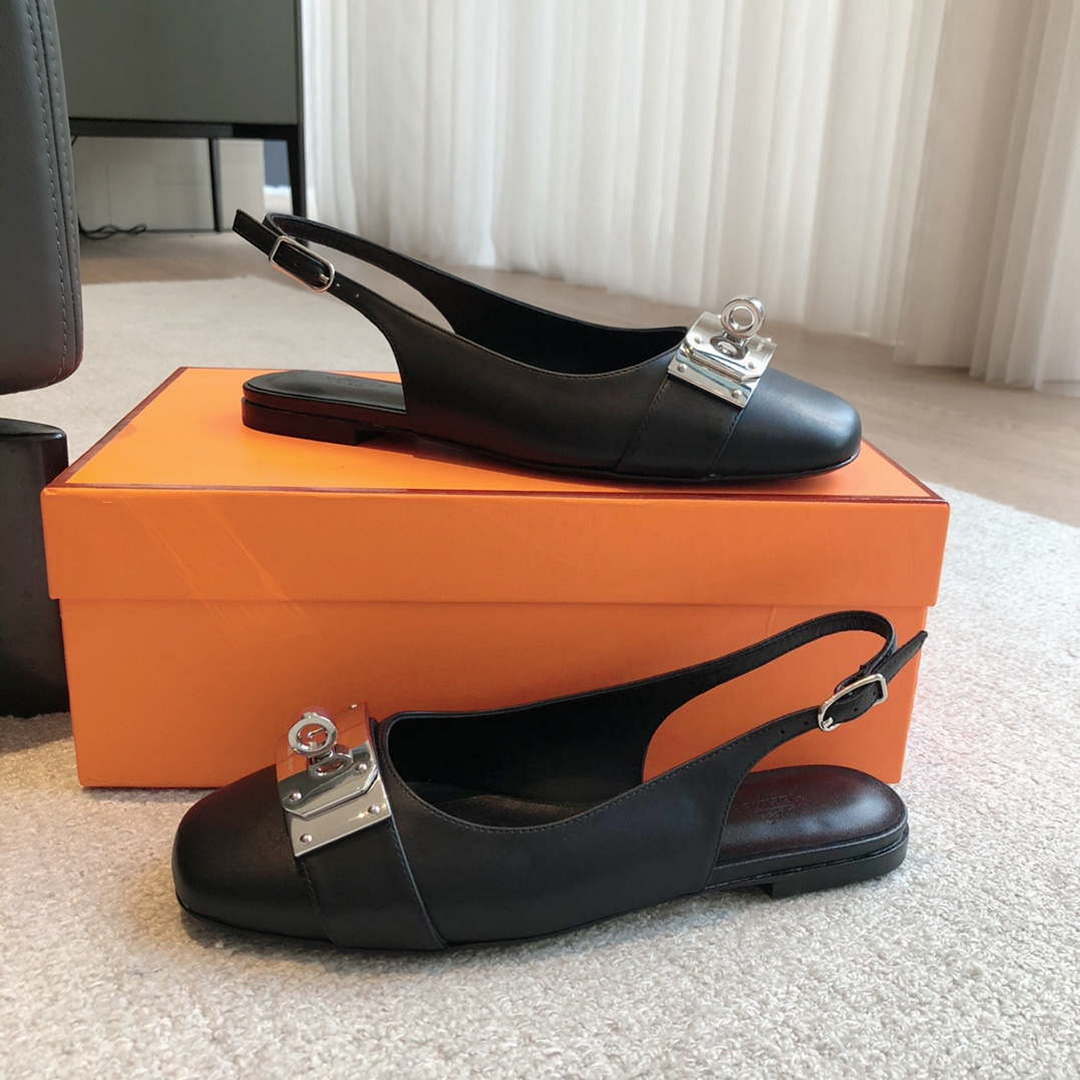 Hermes H241158Zv1D360 Innocente Slingback Shoes H990026 - Euro 35=US 4 - View 8
