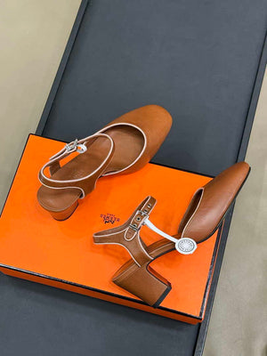 Hermes H251148Zv1W380 Women Kleo slingback H33662 - Euro 35=US 4 / 10 mm - View 4