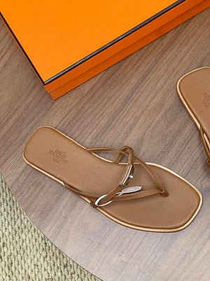 Hermes H261038ZvL1390 Miss sandal Brown - Euro 34=US 3 - View 7