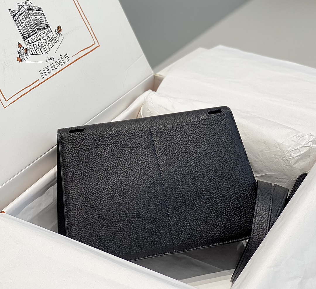 Hermes halzan 25 clemence stamp B Black Silver H98801