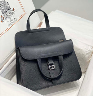 Hermes halzan 25 clemence stamp B Black Silver H98801 - Default Title - View 3