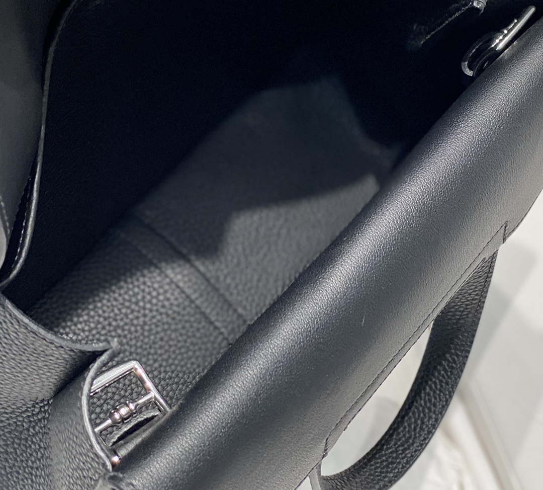 Hermes halzan 25 clemence stamp B Black Silver H98801 - Default Title - View 9