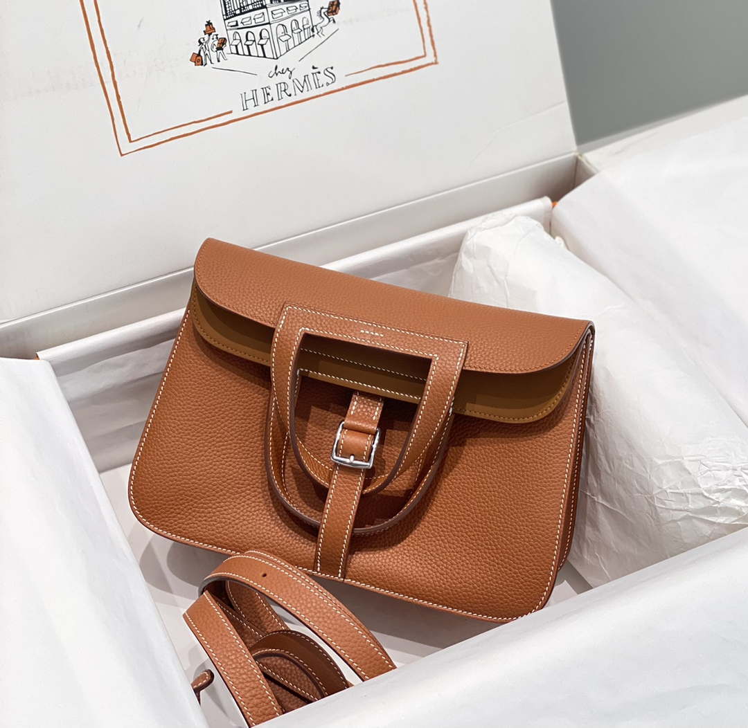 Hermes halzan 25 clemence stamp B Silver H98802 - Default Title - View 1