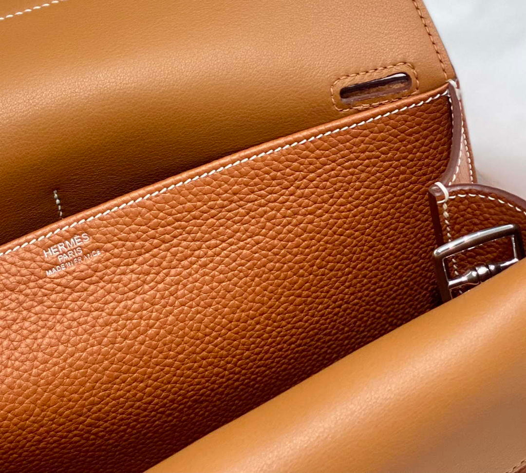 Hermes halzan 25 clemence stamp B Silver H98802