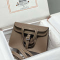 Hermes halzan 25 clemence stamp B Silver H98803 - Default Title - View 1