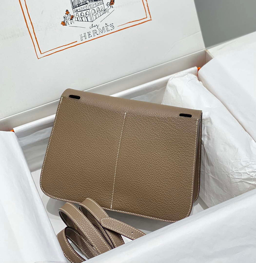 Hermes halzan 25 clemence stamp B Silver H98803