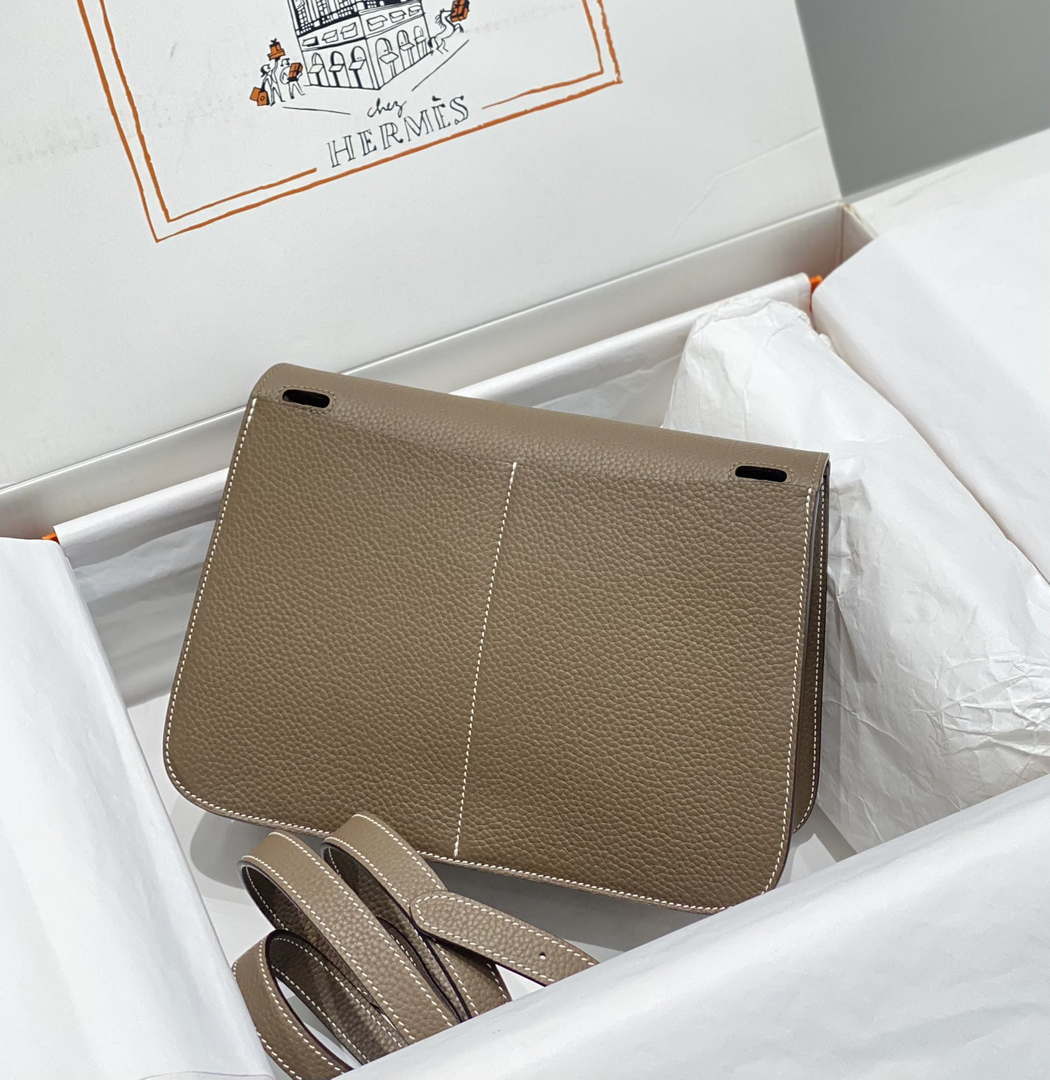 Hermes halzan 25 clemence stamp B Silver H98803