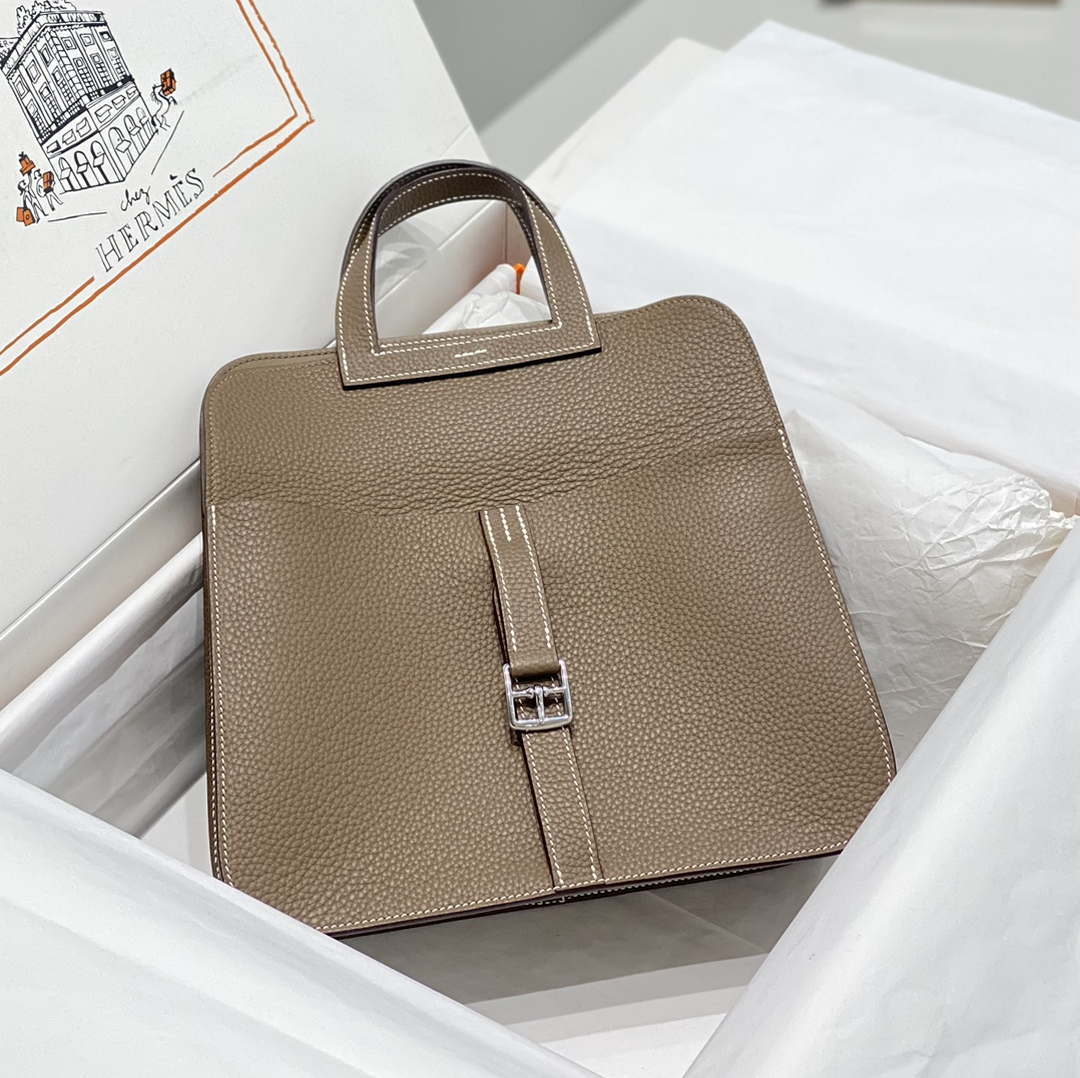 Hermes halzan 25 clemence stamp B Silver H98803 - Default Title - View 3
