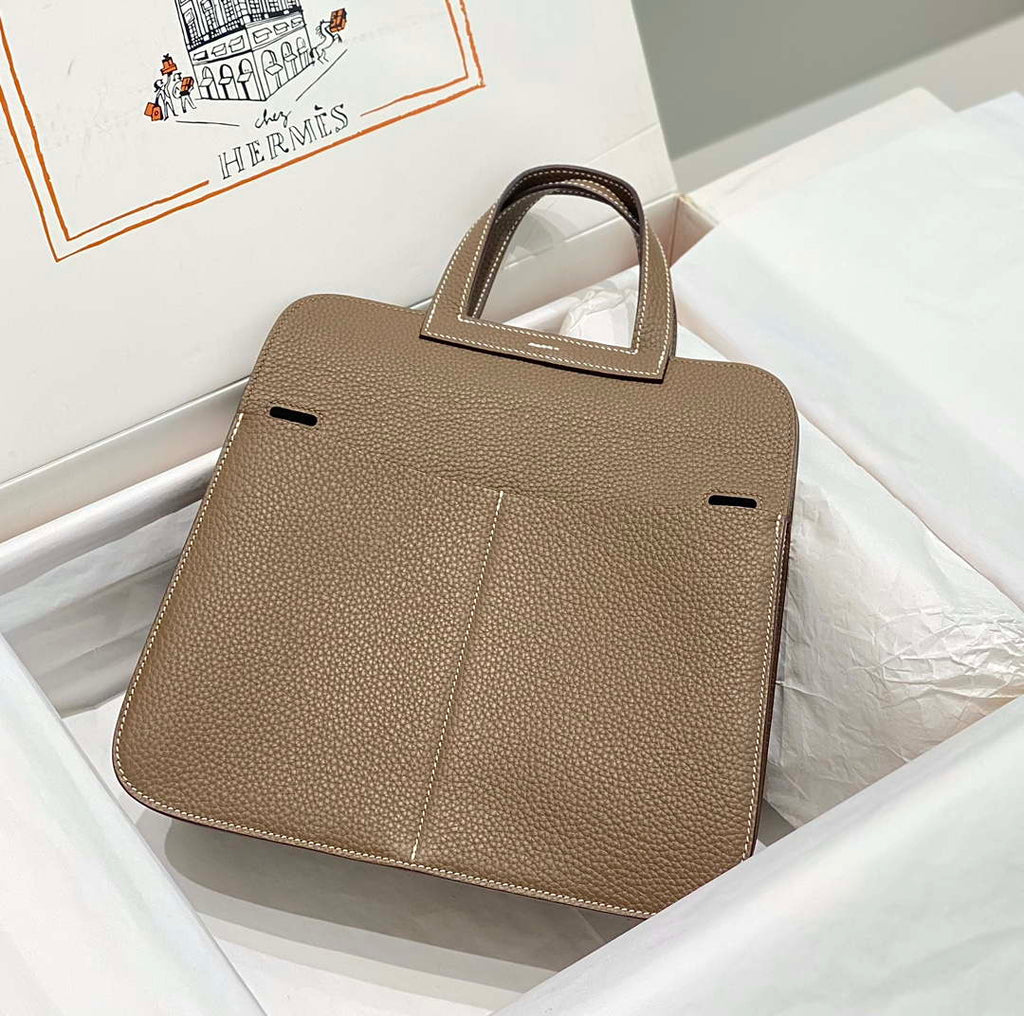 Hermes halzan 25 clemence stamp B Silver H98803