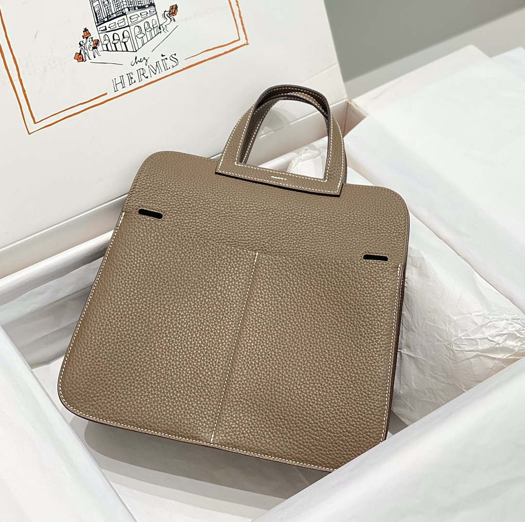 Hermes halzan 25 clemence stamp B Silver H98803 - Default Title - View 4