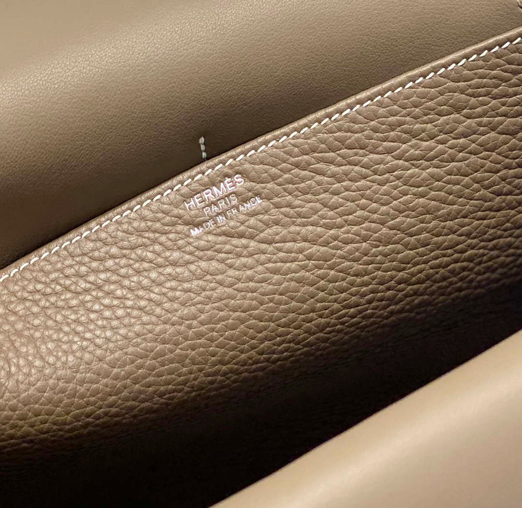 Hermes halzan 25 clemence stamp B Silver H98803