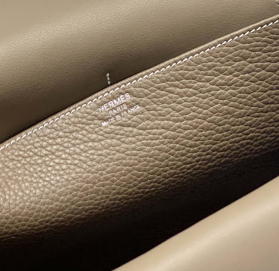 Hermes halzan 25 clemence stamp B Silver H98803