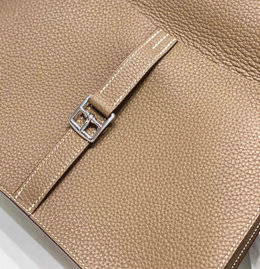 Hermes halzan 25 clemence stamp B Silver H98803