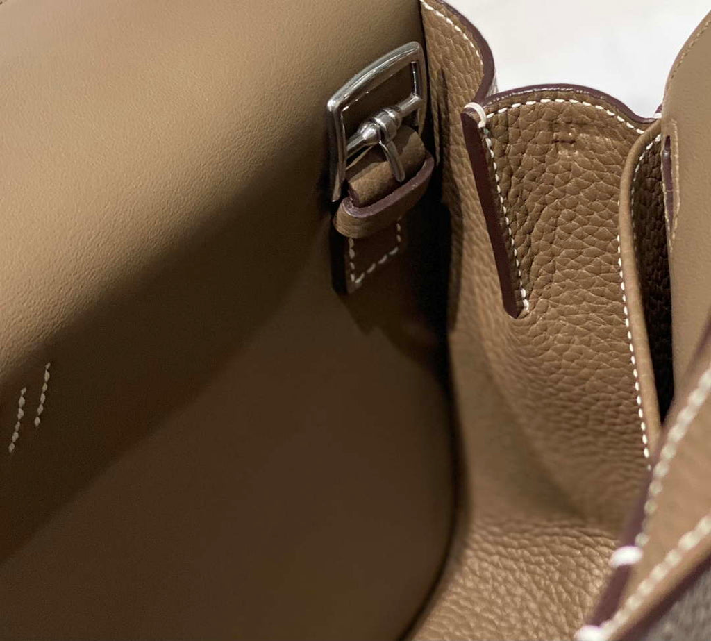 Hermes halzan 25 clemence stamp B Silver H98803