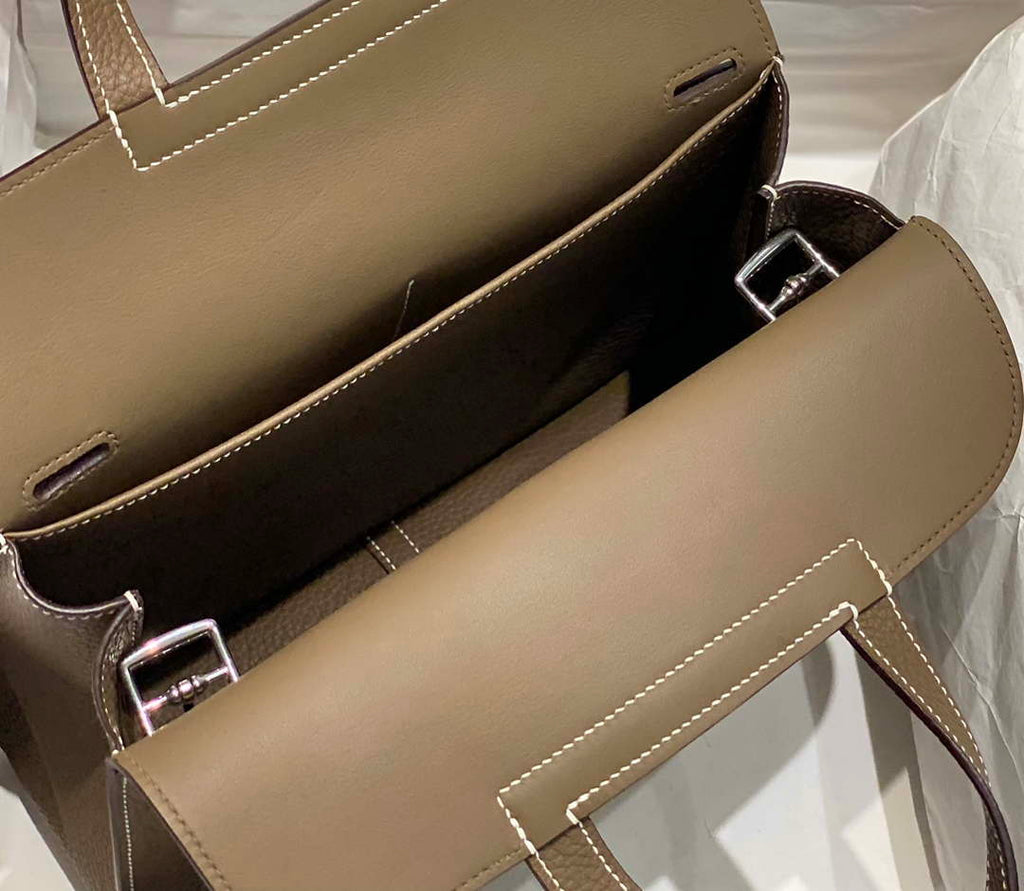 Hermes halzan 25 clemence stamp B Silver H98803