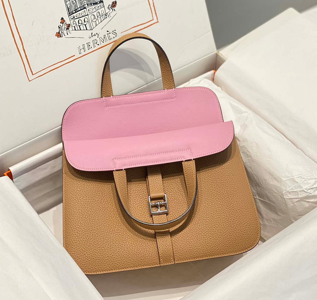 Hermes halzan 25 clemence stamp B Silver H98804