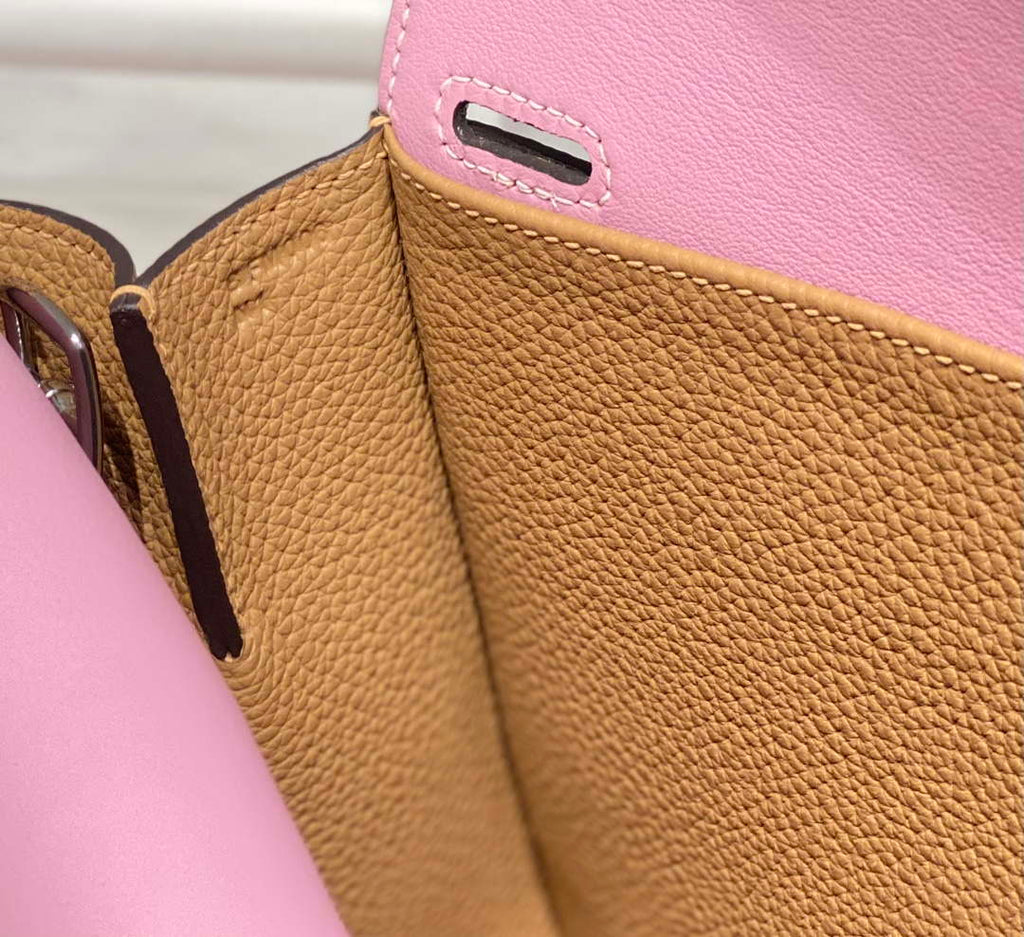 Hermes halzan 25 clemence stamp B Silver H98804