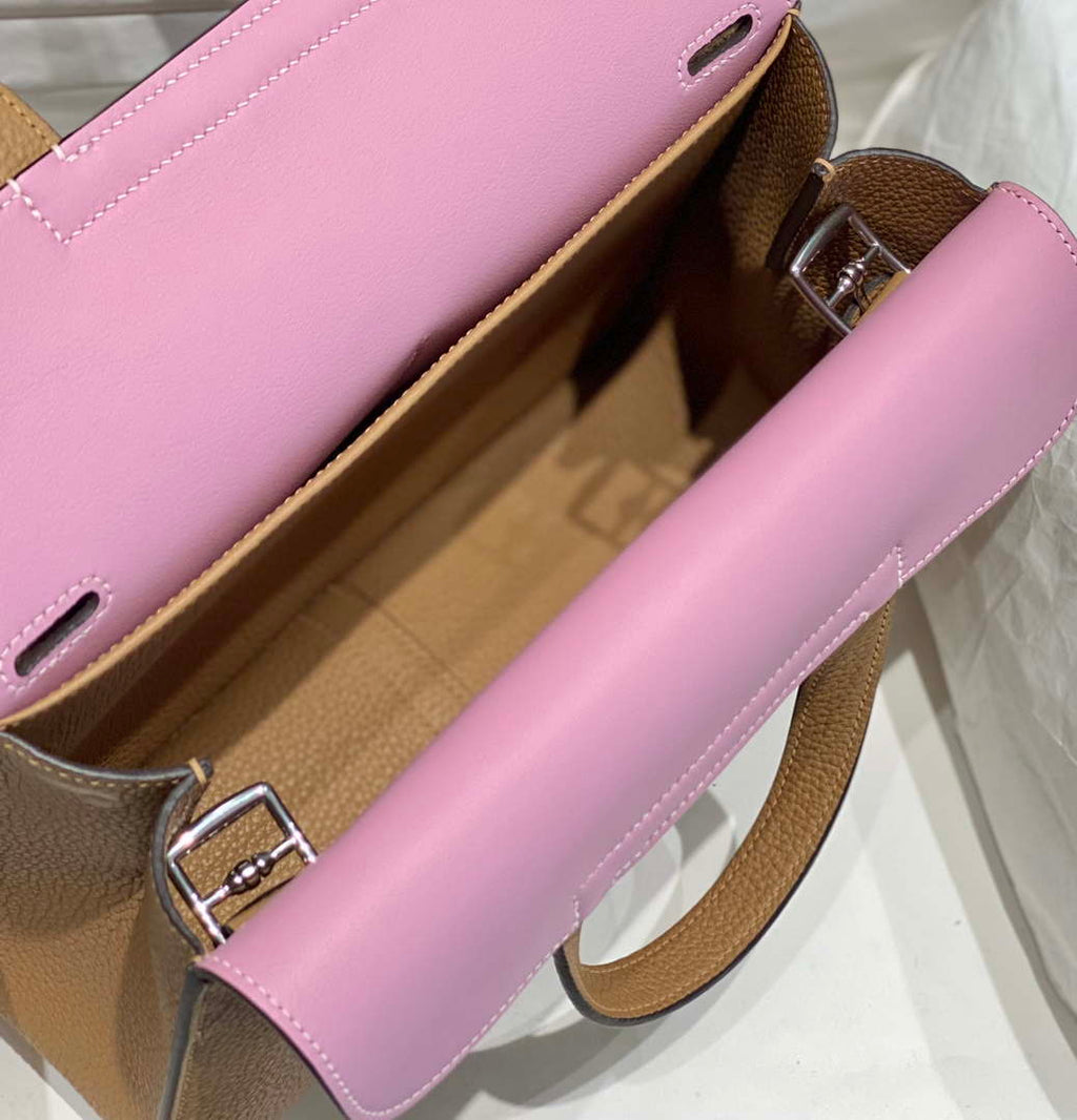 Hermes halzan 25 clemence stamp B Silver H98804