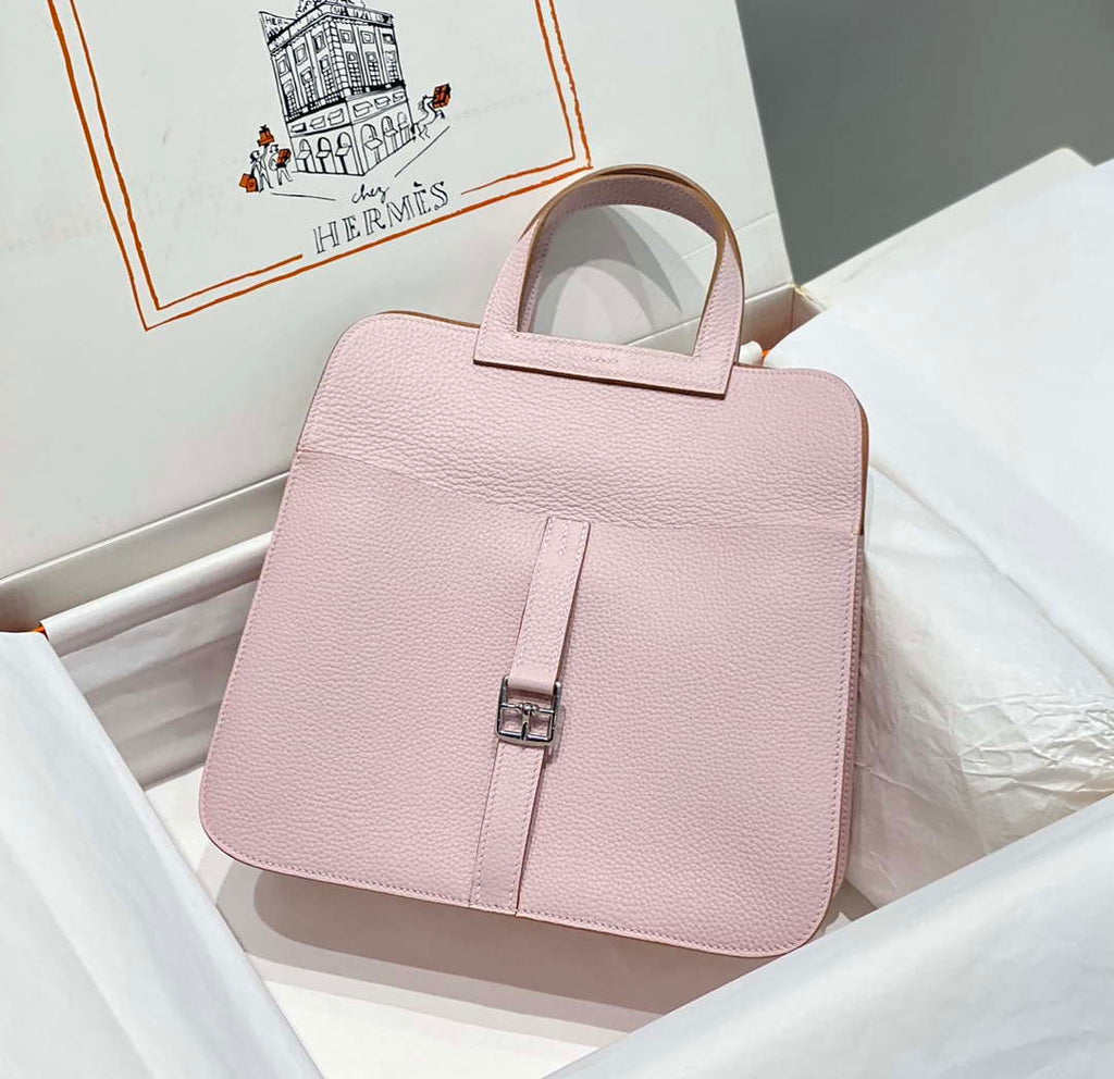 Hermes halzan 25 clemence stamp B Silver H98805