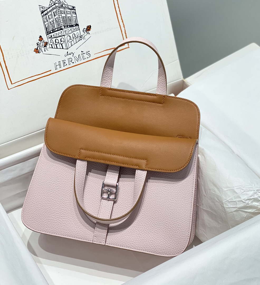 Hermes halzan 25 clemence stamp B Silver H98805