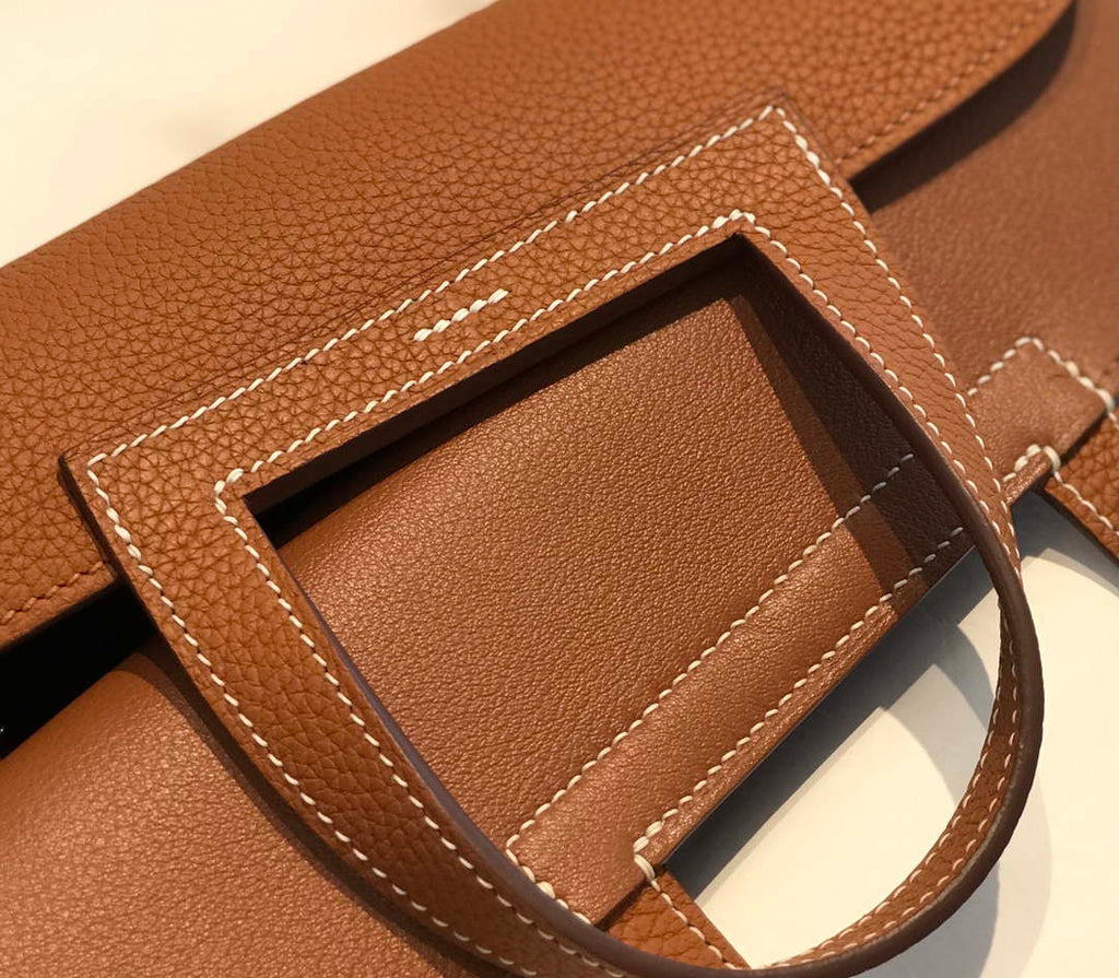 Hermes halzan 25 clemence stamp B Gold H98806