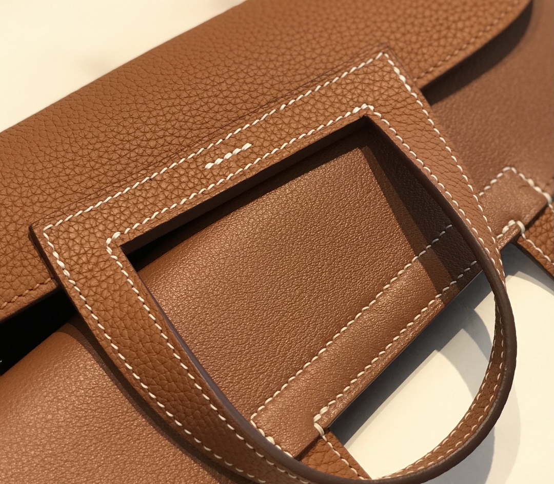 Hermes halzan 25 clemence stamp B Gold H98806 - Default Title - View 4
