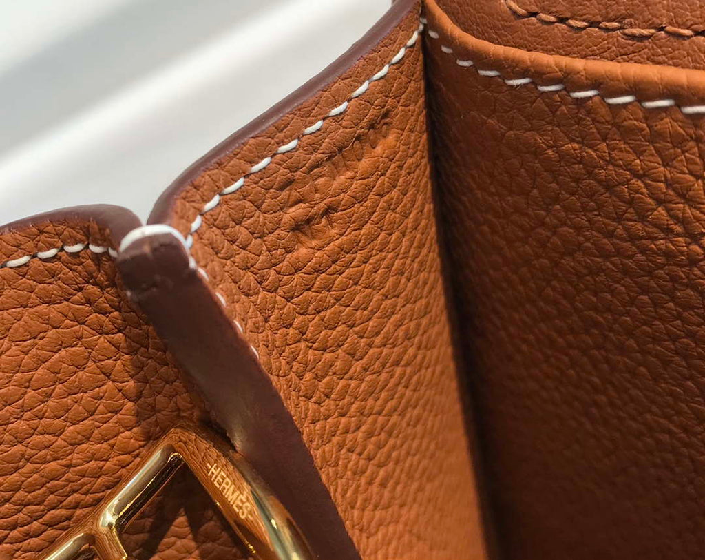 Hermes halzan 25 clemence stamp B Gold H98806