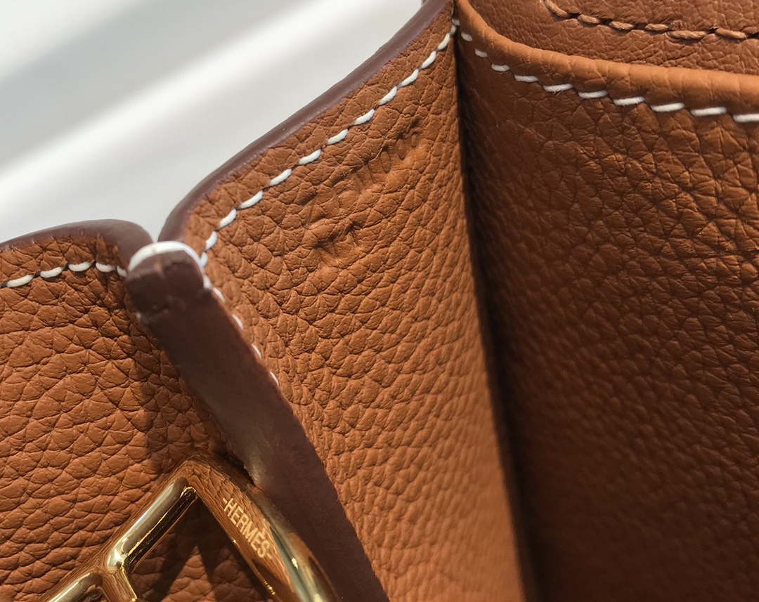 Hermes halzan 25 clemence stamp B Gold H98806 - Default Title - View 6