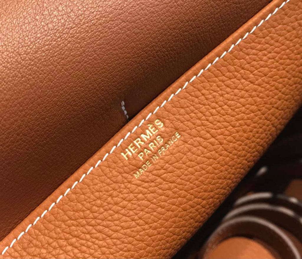 Hermes halzan 25 clemence stamp B Gold H98806
