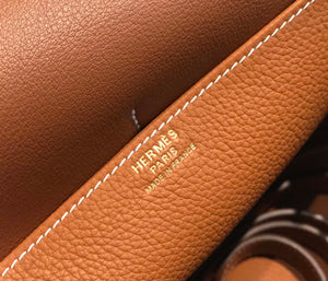 Hermes halzan 25 clemence stamp B Gold H98806 - Default Title - View 7