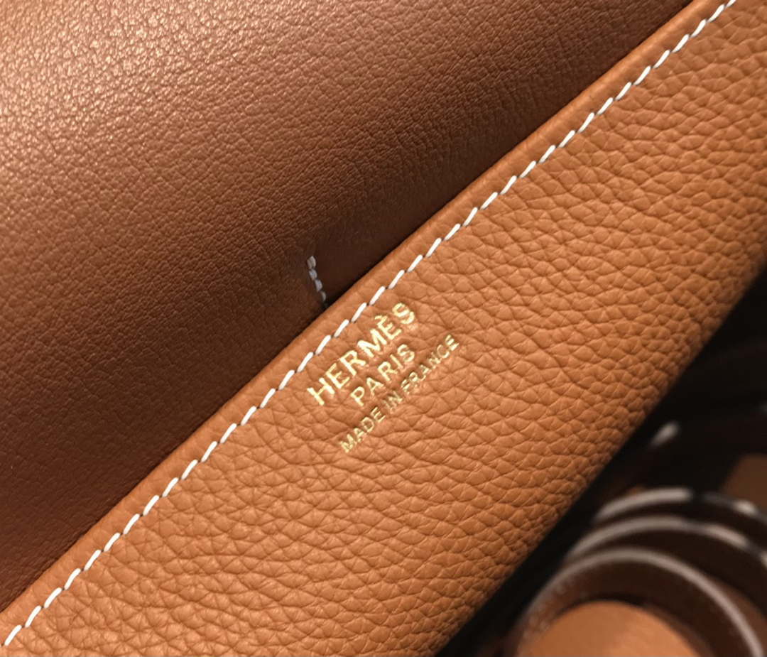 Hermes halzan 25 clemence stamp B Gold H98806
