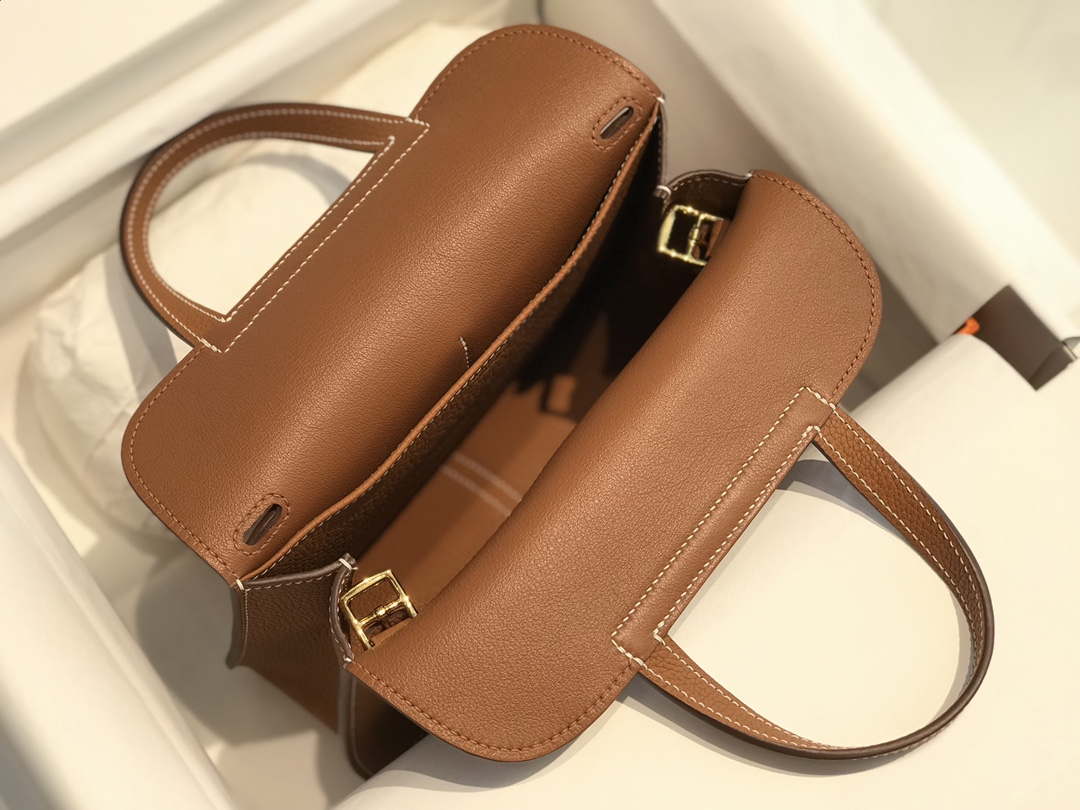 Hermes halzan 25 clemence stamp B Gold H98806