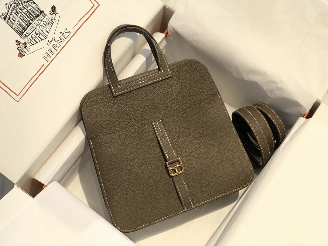 Hermes halzan clemence stamp B Gold H98808 - 22 cm - View 3