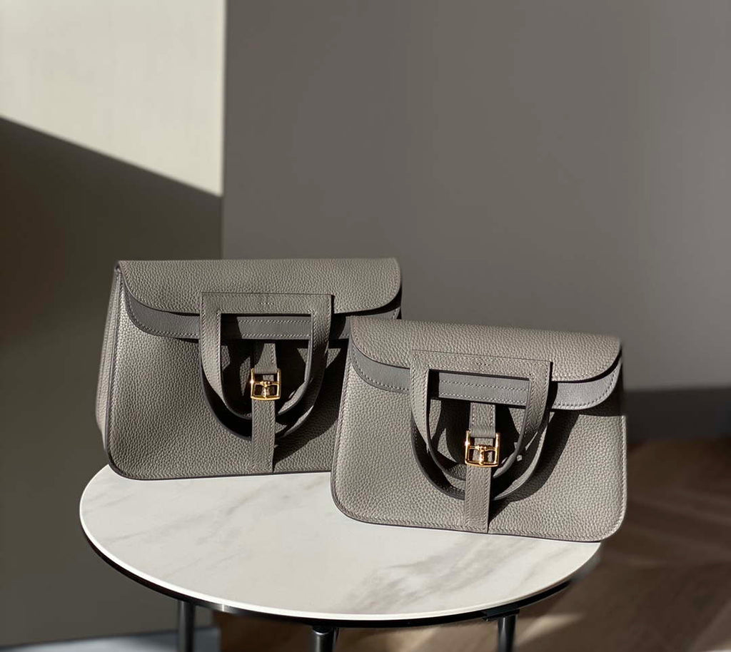 Hermes halzan clemence stamp B Gold H98809