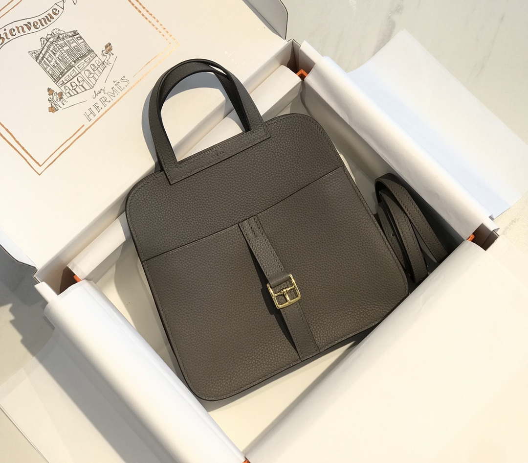 Hermes halzan clemence stamp B Gold H98809