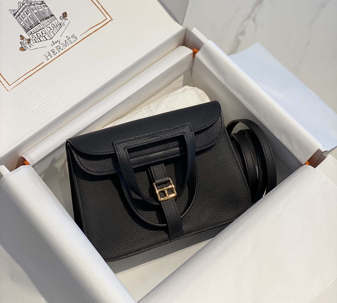 Hermes halzan clemence stamp B Gold H98810 - 22 cm - View 1