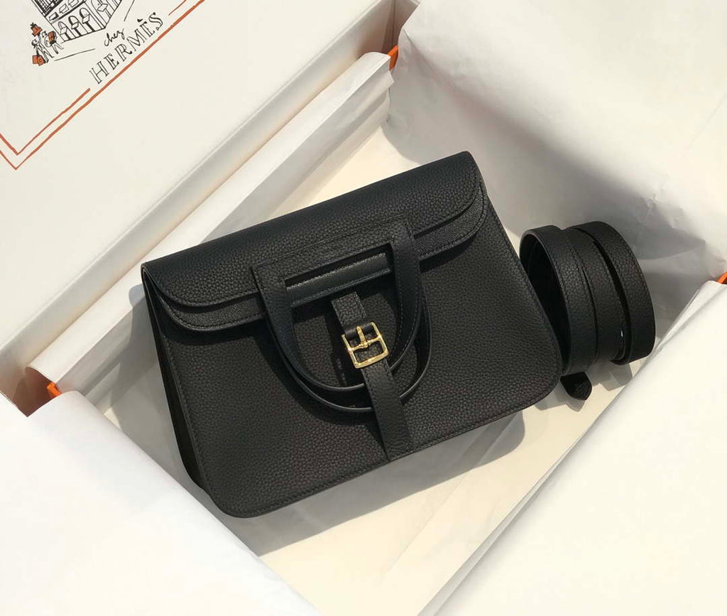 Hermes halzan clemence stamp B Gold H98810